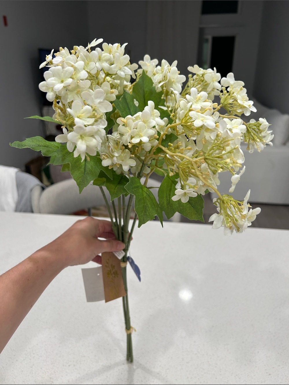 White Artificial Hydrangea Bouquet - Elegant Home Accent